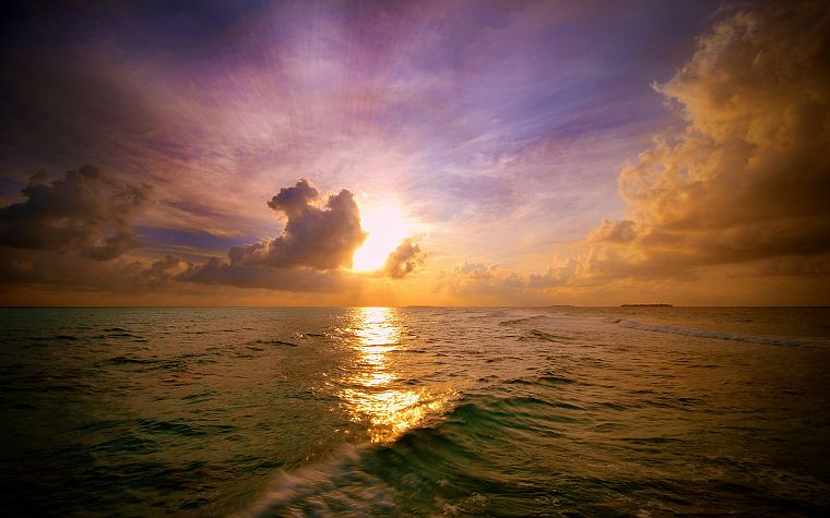 sunset, sea - desktop wallpaper