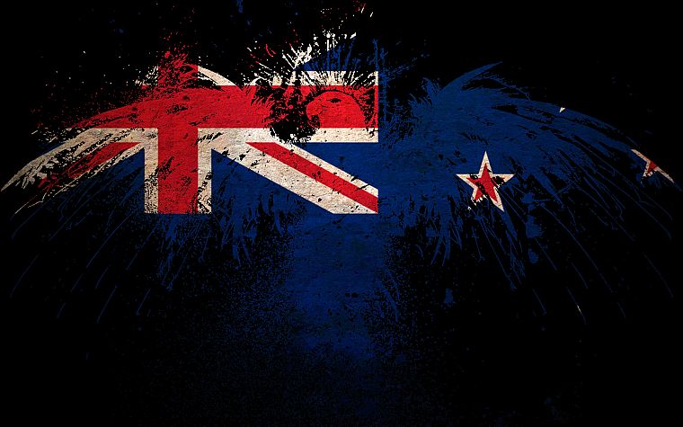 birds, flags, New Zealand - desktop wallpaper