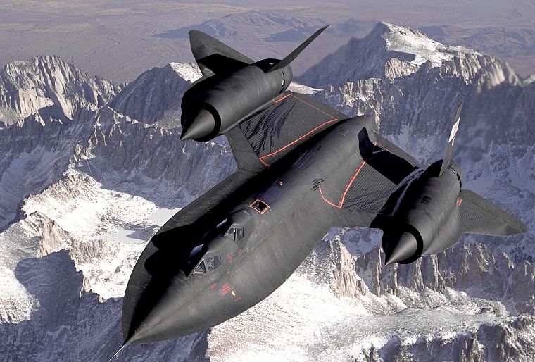 mountains, snow, aircraft, military, planes, SR-71 Blackbird - desktop wallpaper