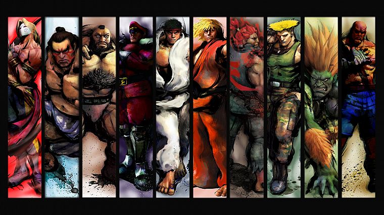 video games, Ryu, Sagat, Street Fighter IV, Akuma, Ken, Zangief, Blanka, Vega, E. Honda, Guile - desktop wallpaper