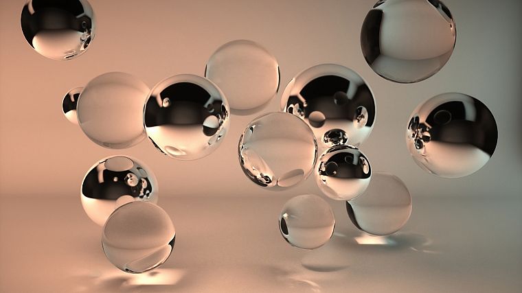 abstract, glass, CGI, balls - desktop wallpaper