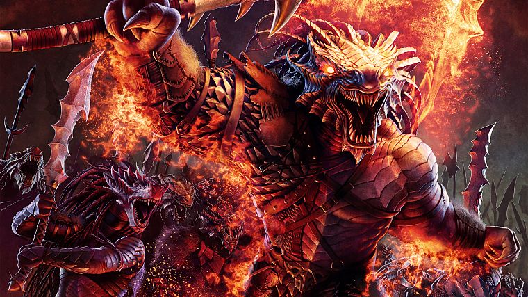 concept art, warriors, Dragonborn Barbarians - desktop wallpaper