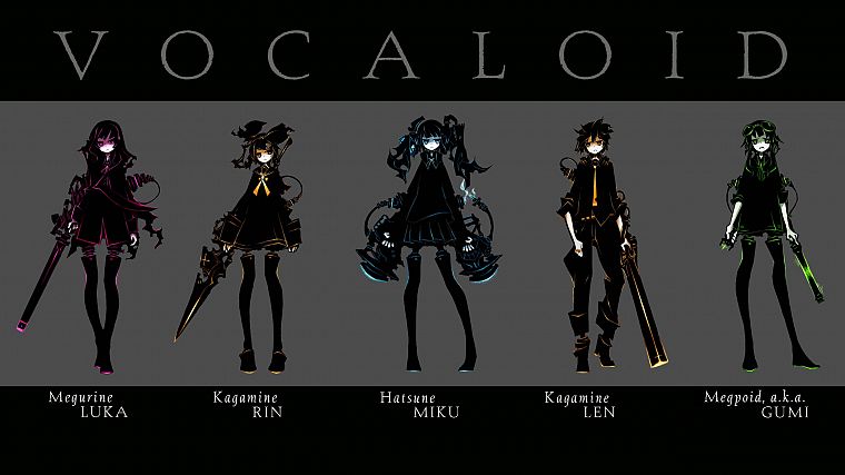 Vocaloid, Black Rock Shooter, Hatsune Miku, Megurine Luka, Kagamine Rin, Kagamine Len, Megpoid Gumi, Vocaloid Append - desktop wallpaper