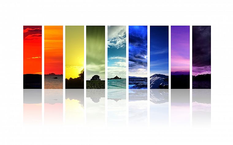 landscapes, multicolor, barcode, white background - desktop wallpaper