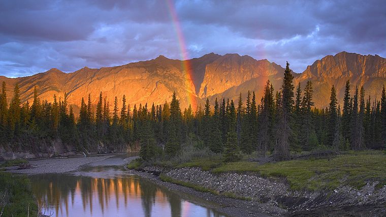 Canada, Alberta, rainbows, range - desktop wallpaper