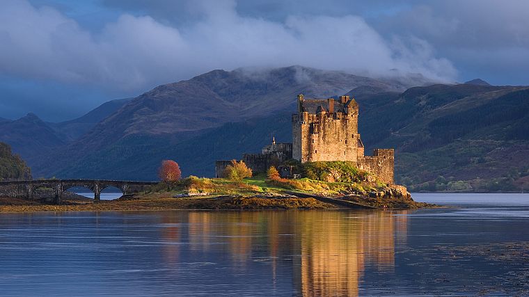 mountains, castles, Scotland, lakes, Eilean Donan Castle - desktop wallpaper
