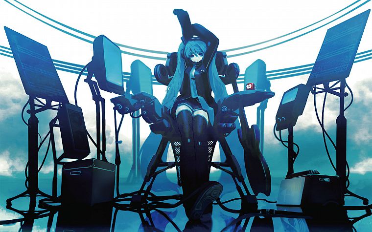 Vocaloid, Hatsune Miku, anime, Huke - desktop wallpaper