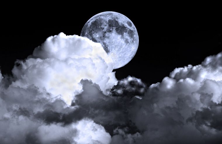 clouds, Moon - desktop wallpaper