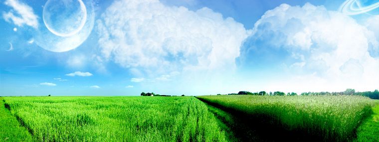 clouds, nature, fields - desktop wallpaper