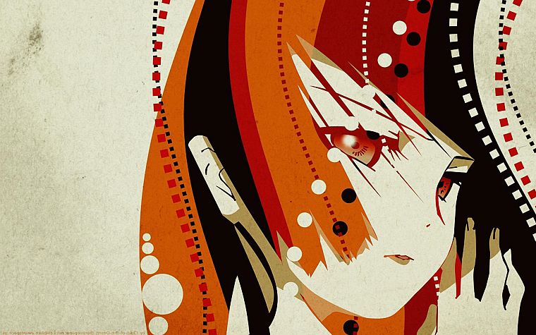 women, abstract, redheads, Jigoku Shoujo, Enma Ai, anime girls - desktop wallpaper