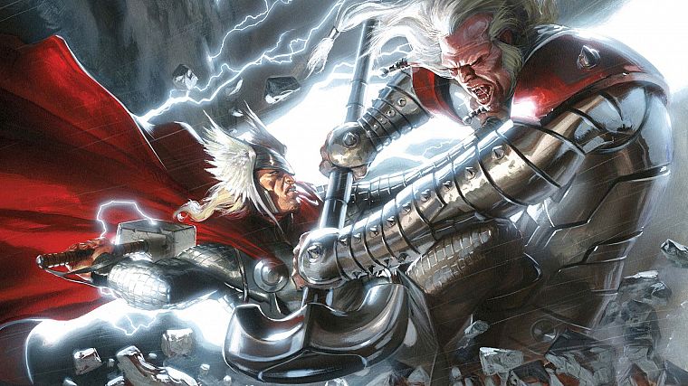 Thor, fantasy art, Mjolnir - desktop wallpaper