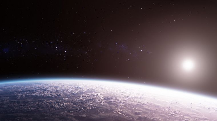 outer space, stars, planets, Earth - desktop wallpaper