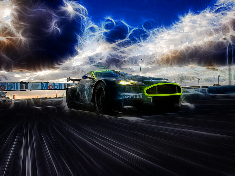 cars, artwork, drawings, Aston Martin DBRS9 - desktop wallpaper