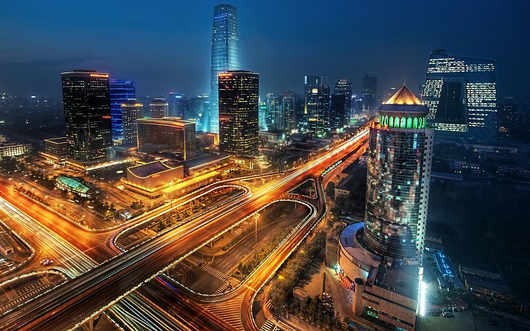 cityscapes, night, long exposure, HDR photography, Tianjin - desktop wallpaper