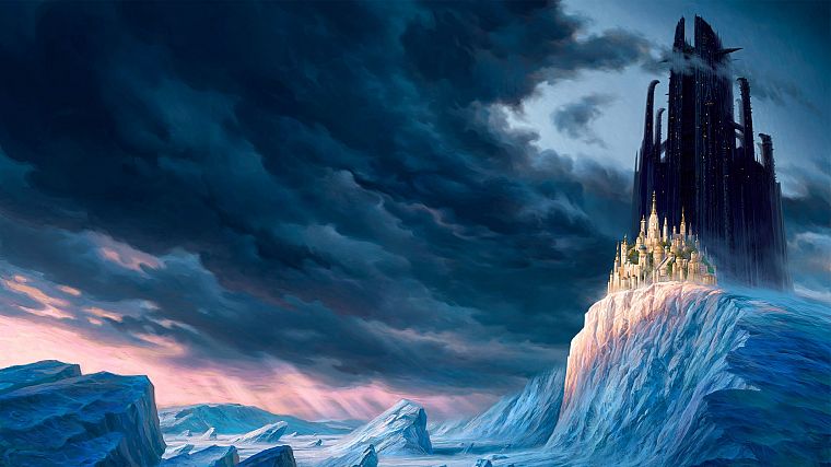 winter, castles, fantasy art, artwork, Mortal Engines - desktop wallpaper
