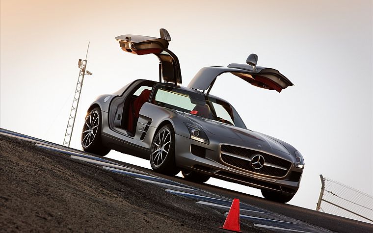 cars, Mercedes-Benz, gullwing, Mercedes-Benz SLS AMG E-Cell - desktop wallpaper