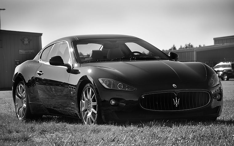 cars, Maserati, grayscale, vehicles - desktop wallpaper