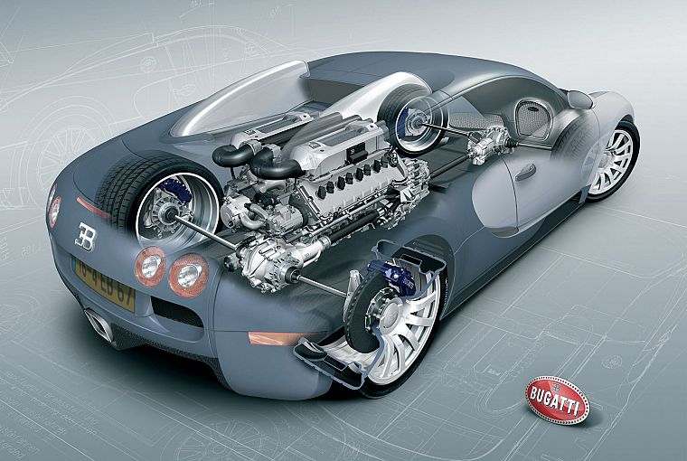 Bugatti Veyron, blueprints - desktop wallpaper
