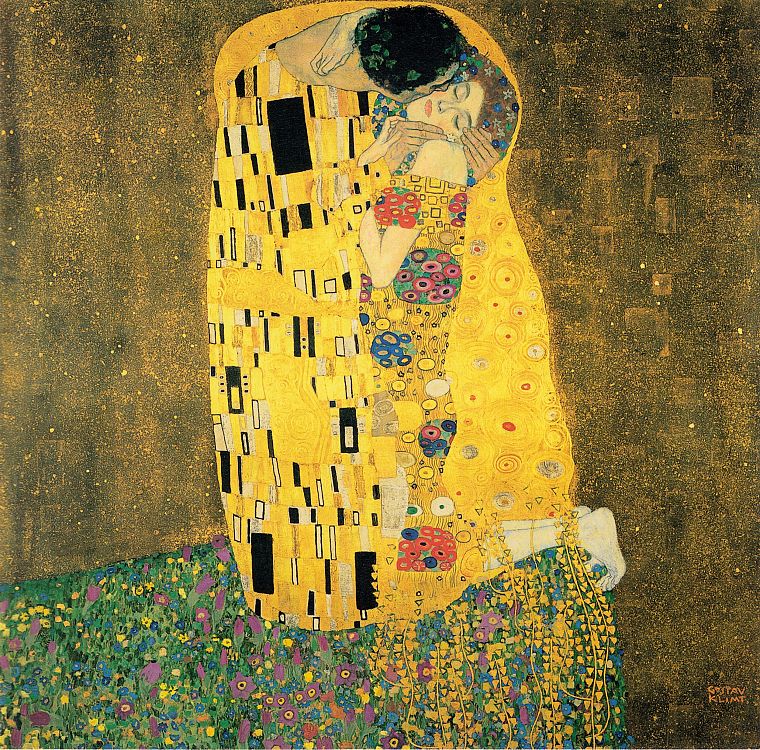 kissing, Gustav Klimt - desktop wallpaper