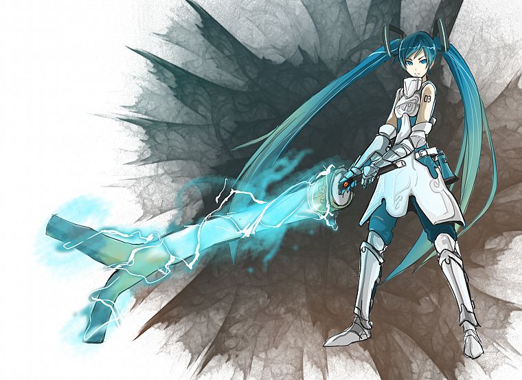 Vocaloid, Hatsune Miku, armor - desktop wallpaper