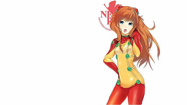 Neon Genesis Evangelion, NERV, bodysuits, Asuka Langley Soryu, simple background, anime girls - desktop wallpaper