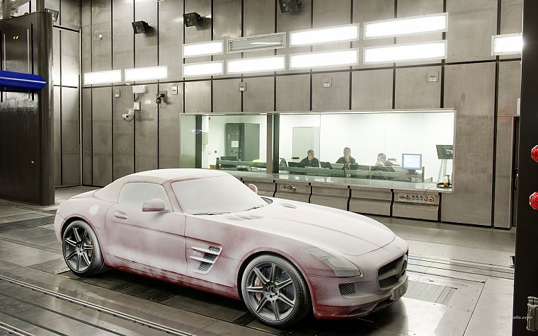 cars, roadster, Mercedes-Benz, temperature - desktop wallpaper