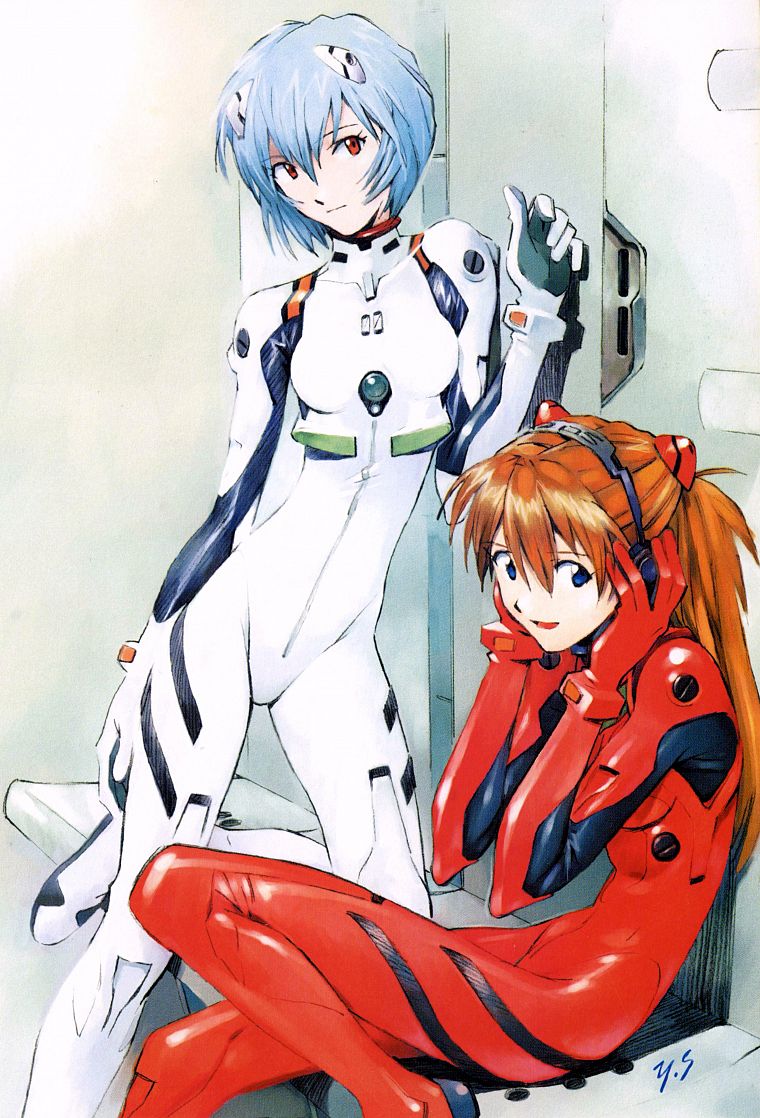 Ayanami Rei, Neon Genesis Evangelion, Asuka Langley Soryu - desktop wallpaper