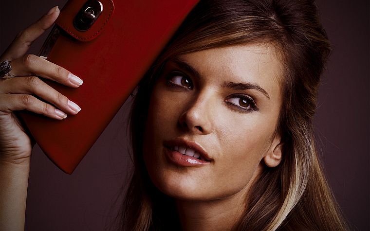 brunettes, women, models, celebrity, Alessandra Ambrosio, faces - desktop wallpaper