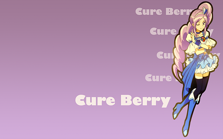Pretty Cure, simple background, Cure Berry - desktop wallpaper