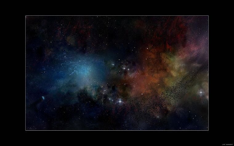 outer space, multicolor, stars, nebulae, cosmic dust - desktop wallpaper