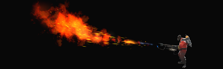 flamethrower, Team Fortress 2, black background, Pyro - desktop wallpaper
