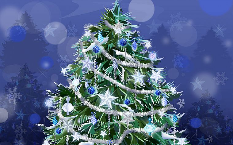 Christmas, Christmas trees - desktop wallpaper