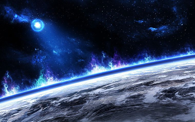 outer space, multicolor, stars, planets, cosmic dust - desktop wallpaper