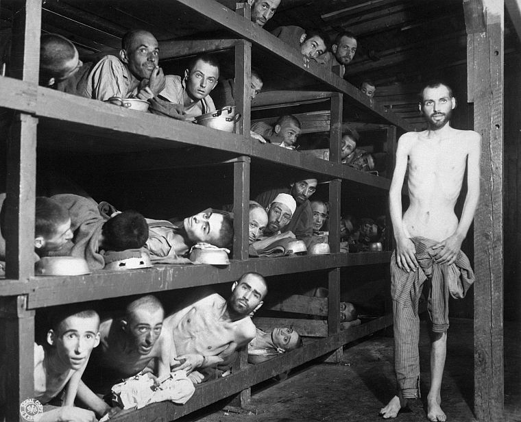 grayscale, World War II, concentration camp, prisoners of war - desktop wallpaper