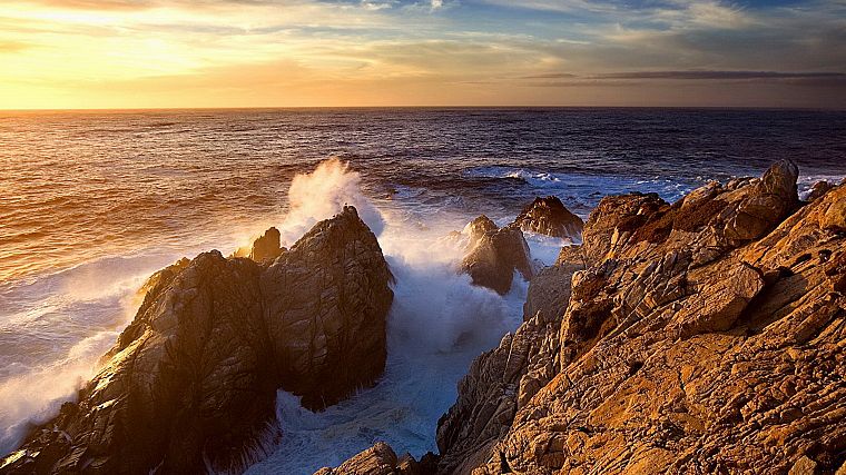 rocks, shore, sea - desktop wallpaper