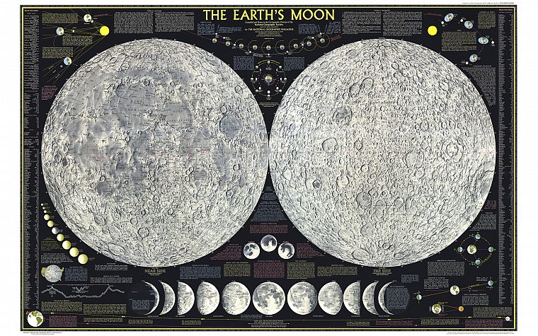 Moon, maps - desktop wallpaper