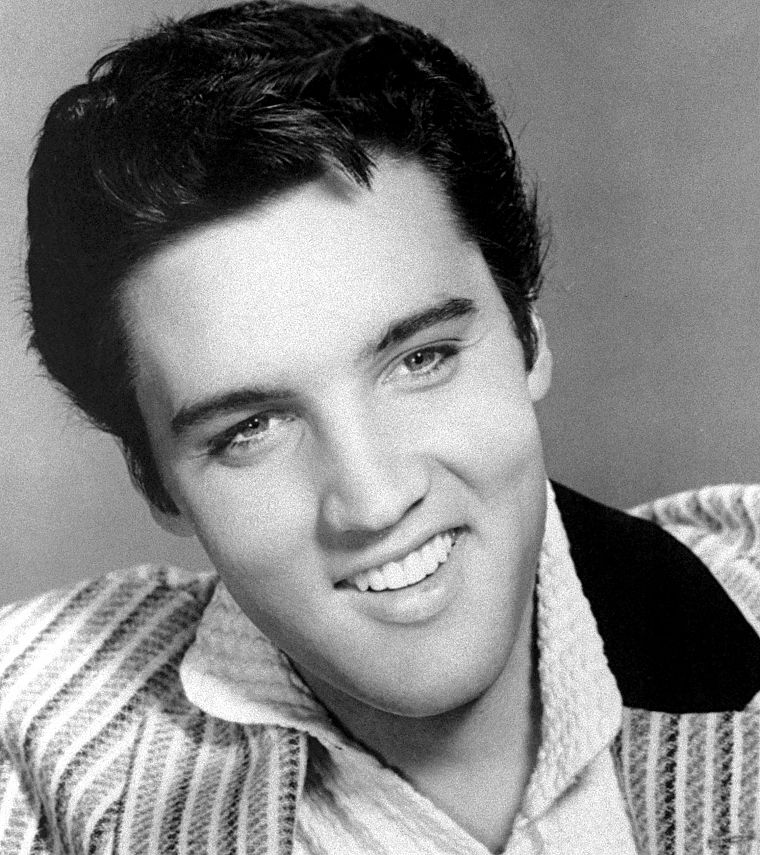 Elvis Presley, grayscale, singers - desktop wallpaper