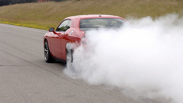 cars, smoke, Dodge Challenger - desktop wallpaper