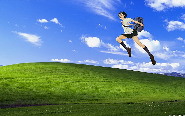school uniforms, The Girl Who Leapt Through Time, anime, Konno Makoto, knee socks - desktop wallpaper