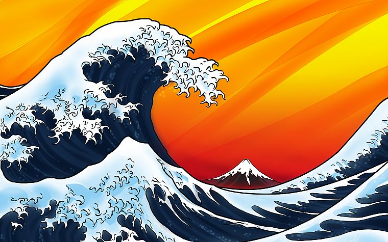 The Great Wave off Kanagawa, Katsushika Hokusai - desktop wallpaper