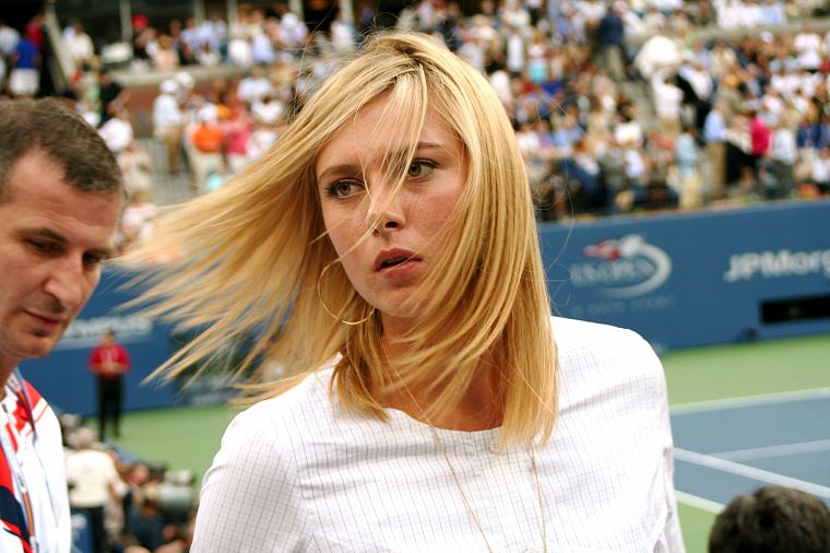 women, Maria Sharapova, tennis court - desktop wallpaper