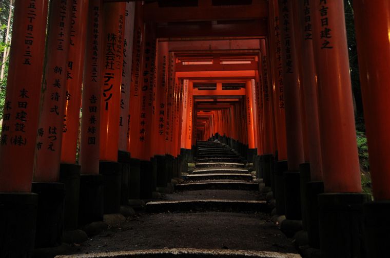 Japan, shrine, pathway, Japanese architecture, Fushimi Inari Shrine - desktop wallpaper