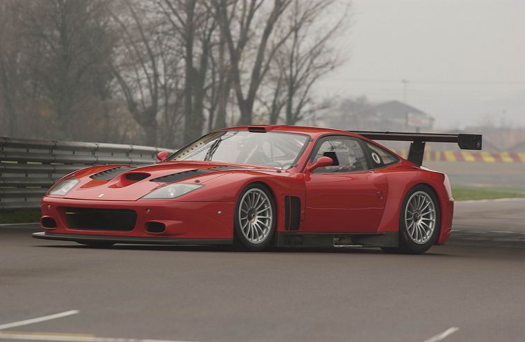 red, cars, Ferrari, vehicles, supercars, track, Ferrari 550 GT, front angle view - desktop wallpaper