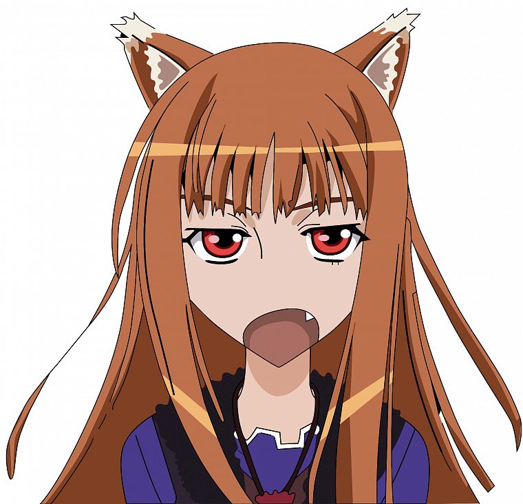 Spice and Wolf, animal ears, Holo The Wise Wolf, simple background, inumimi - desktop wallpaper