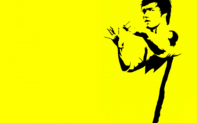 Bruce Lee, yellow - desktop wallpaper