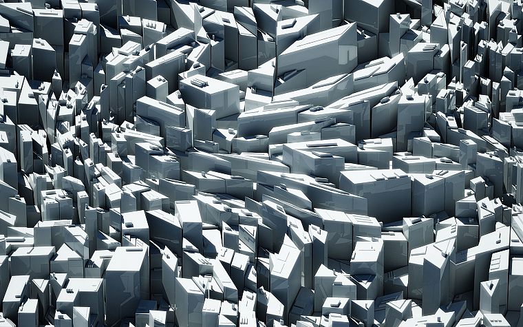 abstract, wall, geometry, renders - desktop wallpaper