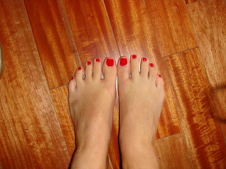 red, feet, nail polish - desktop wallpaper