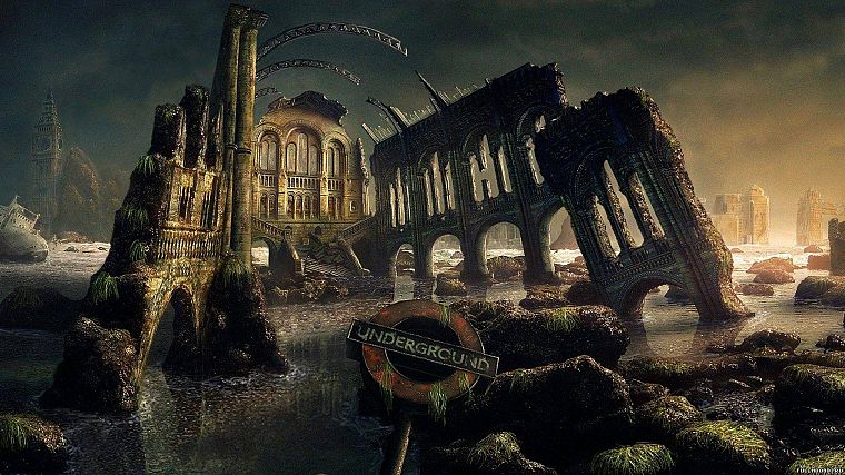 fantasy, ruins, cityscapes, London, artwork - desktop wallpaper