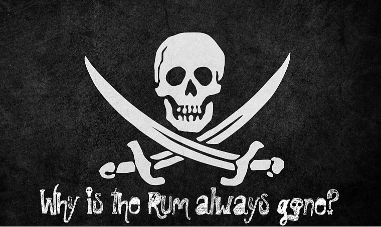 pirates, Jolly Roger, Rum - desktop wallpaper