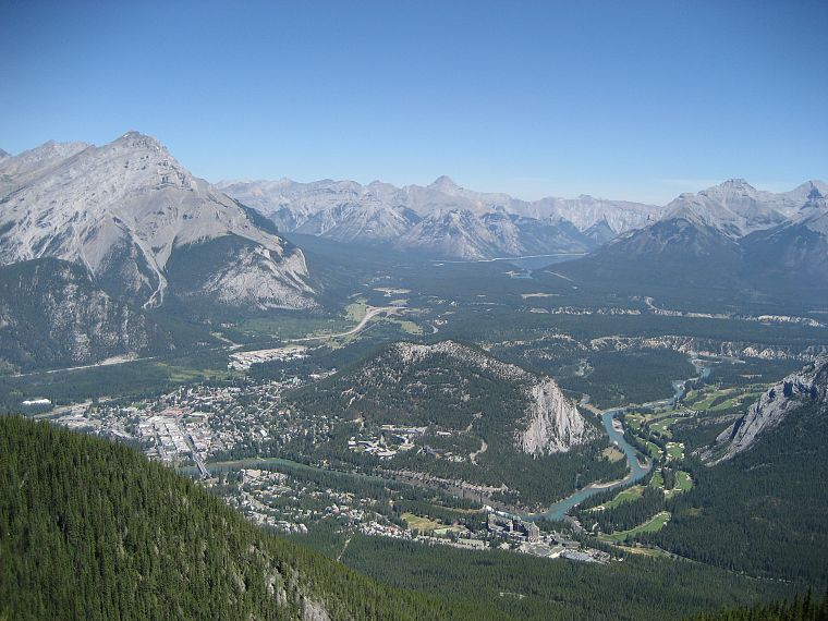 mountains, landscapes, nature, valleys, Canada, golf, Alberta - desktop wallpaper